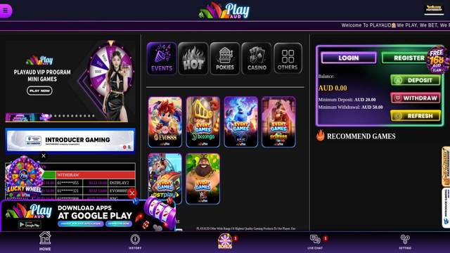 PlayAUD Casino casino screenshot